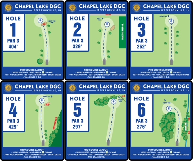 Disc Golf Course holes 1-6 map