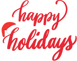 Happy holidays text graphic